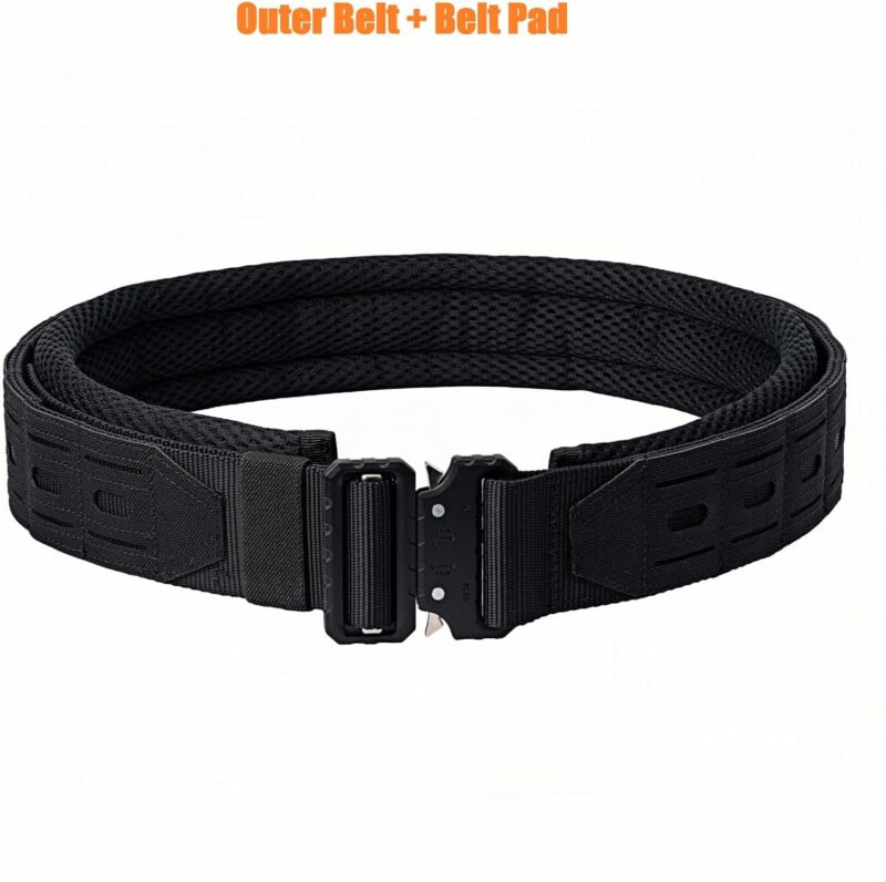 Tactical Battle Belt 2″ Quick Release MOLLE Combat Range Belt with 2 1/3″ Back Pad 1.5″ Underbelt
