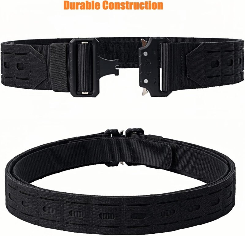 Tactical Battle Belt 2″ Quick Release MOLLE Combat Range Belt with 2 1/3″ Back Pad 1.5″ Underbelt