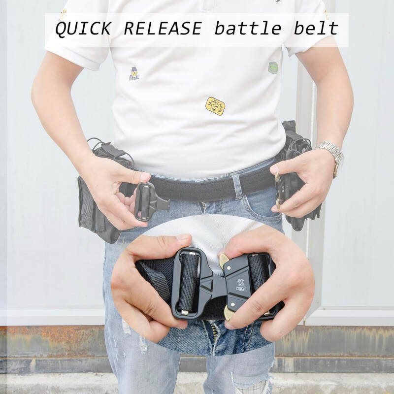 Tactical Battle Belt Set 7pcs Combat Duty Belt Law Enforcement Utility Belt  Police Military Belt with