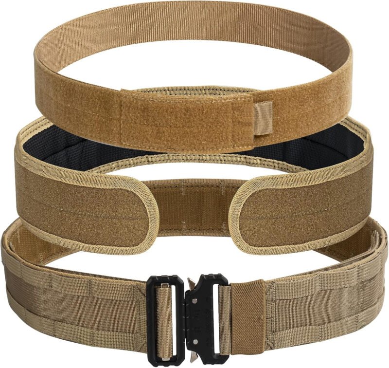 AIKATE Tactical Molle Battle Belt – Quick Release Rigger Combat Belt 1.75″/2.25″ Inner & 2.0″ Outer Heavy Duty
