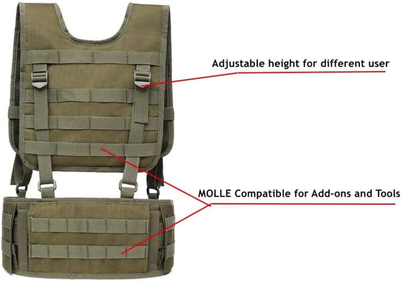 Tactical Padded Battle Belt with Detachable Suspender Straps for Patrol Army Training Outdoors Duty