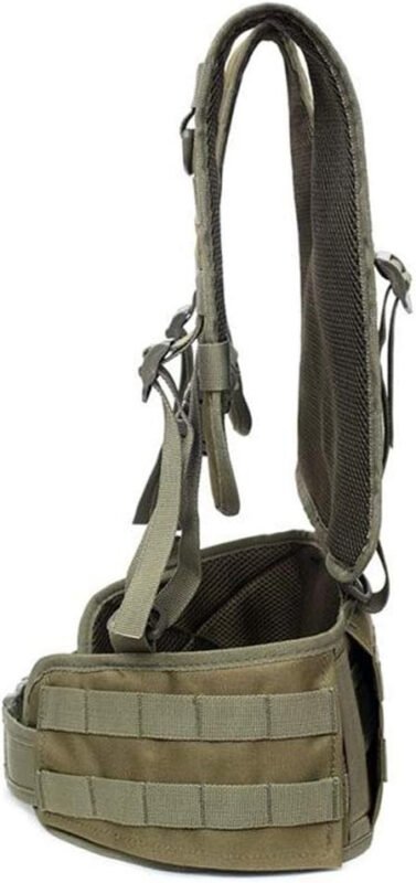 Tactical Padded Battle Belt with Detachable Suspender Straps for Patrol Army Training Outdoors Duty