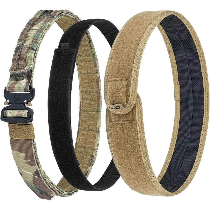 VISMIX Tactical Belt, Quick Release 1.75″ MOLLE Battle Belt with Inner Belt and Anti-Slip Pad- Heavy Duty Battle Belts