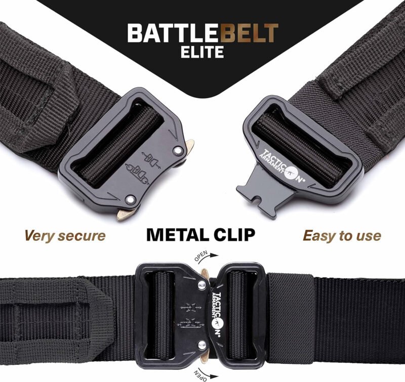 Tacticon Battle Belt V2 | Combat Veteran Owned Company | Tactical Belt Metal Quick Release Buckle | 500D Nylon With Molle