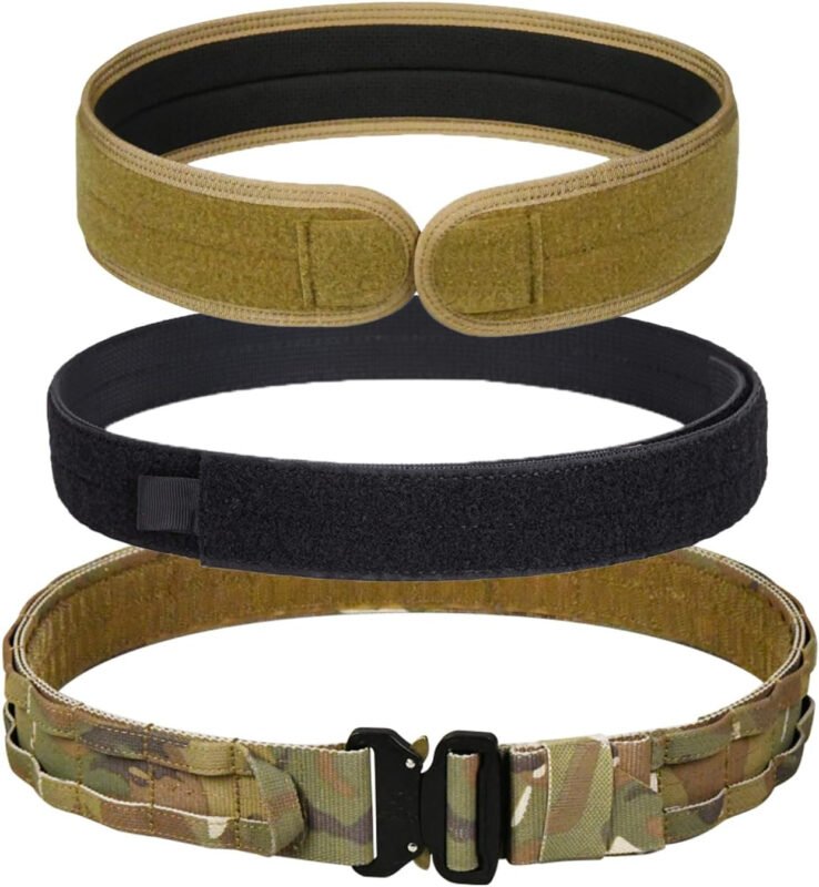 3 Layer Tactical Belt 1.75 inch – Quick Release Padded Molle System for Men 1000D Nylon Webbing Alloy Buckle Utility