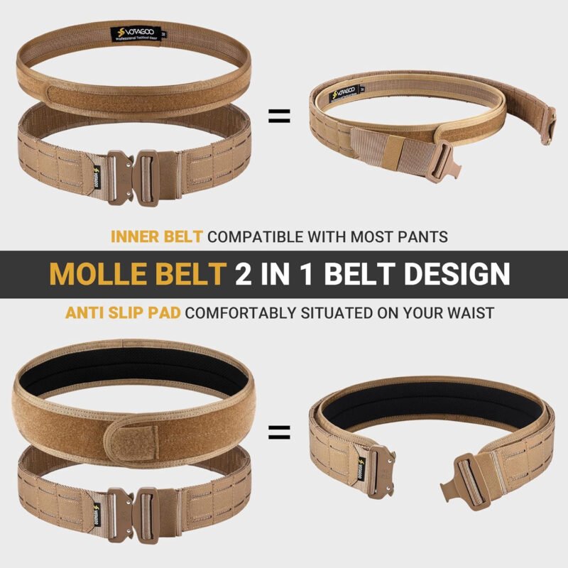 Tactical Belt-Battle Belt, with Quick Release Buckle MOLLE Belt, Law Enforcement Military Heavy Duty Gun Holster Belt