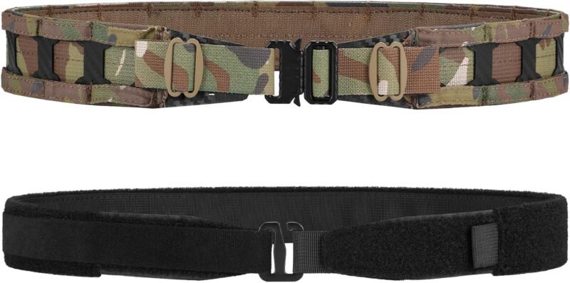 Tactical Belt, 1.75” MOLLE Battle Belt with Quick Release Buckle, Low Profile Laser-Cut Battle Belt for Range