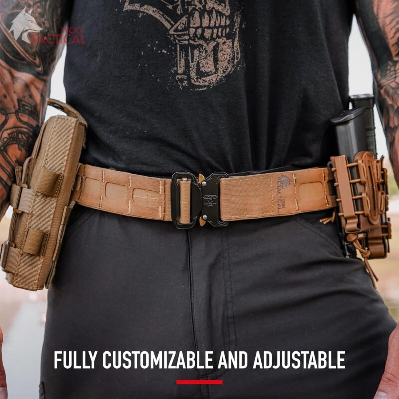 WOLF TACTICAL Molle Battle Belt Lite – 1.75” Quick-Release Combat Belt Tactical Gun Belt