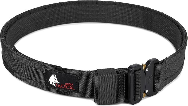 WOLF TACTICAL Molle Duty Belt – Duty Belts Law Enforcement Battle Belts Tactical Gun Belt 1.75” Quick Release Combat Belt