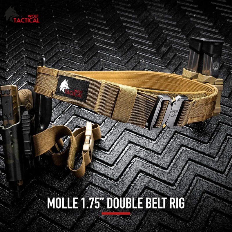 WOLF TACTICAL Molle Duty Belt – Duty Belts Law Enforcement Battle Belts Tactical Gun Belt 1.75” Quick Release Combat Belt