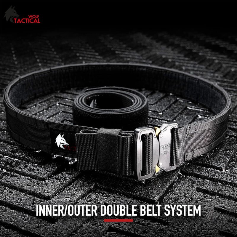 WOLF TACTICAL Molle Duty Belt – Duty Belts Law Enforcement Battle Belts Tactical Gun Belt 1.75” Quick Release Combat Belt