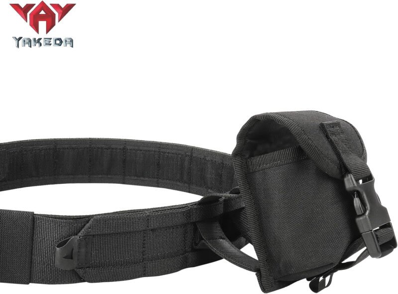 YAKEDA Battle Belts Tactical Molle Duty Belts Law Enforcement with Pouches 8-in-1 (Black)