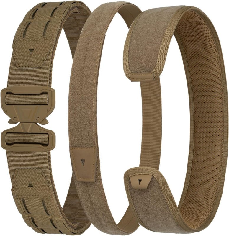 YAKEDA Tactical  Battle Belt for Men, 1.75″ & 1.5″ Rigger Heavy Duty Belt 3pcs,ideal for hunting, hiking