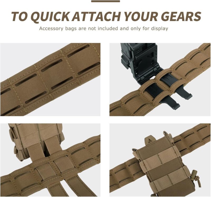 YAKEDA Tactical  Battle Belt for Men, 1.75″ & 1.5″ Rigger Heavy Duty Belt 3pcs,ideal for hunting, hiking