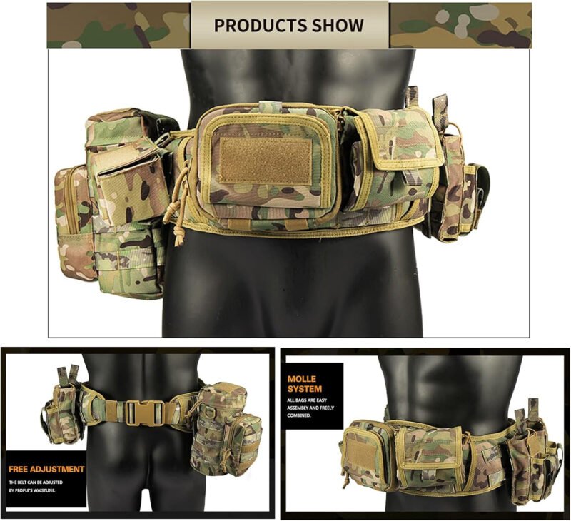 YAKEDA Tactical Battle Belt Duty Belt Law Enforcement Utility Belt Police Belt Set 5 PCS