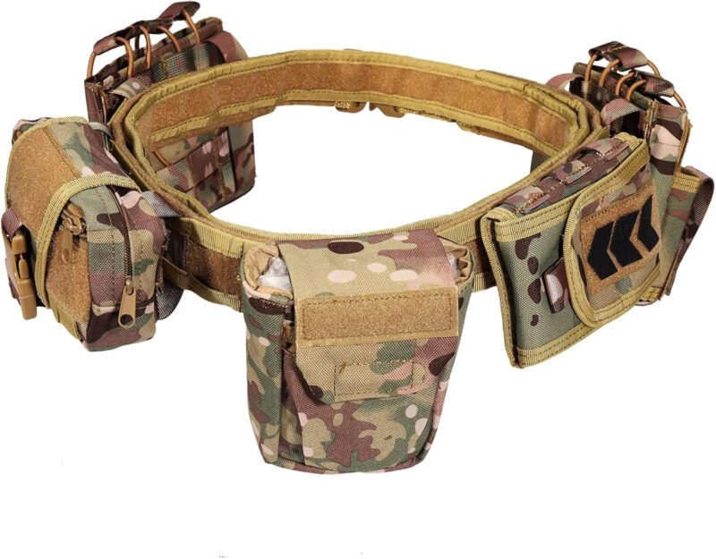 YAKEDA Tactical Duty Belt Law Enforcement Police Utility Belt With Pouches 7 in 1