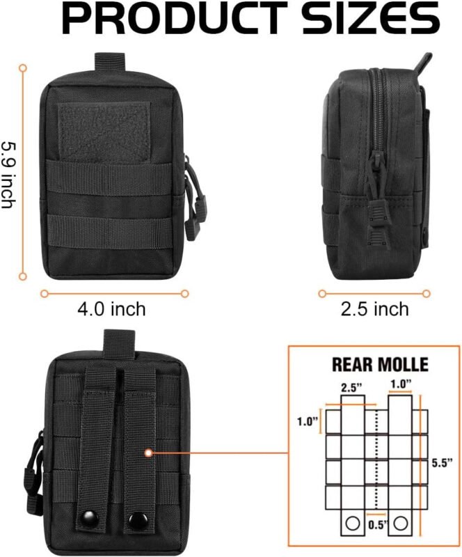 Gogoku 6-Pack Molle Pouch Tactical Molle Pouches Compact Utility EDC Waist Bag Pack