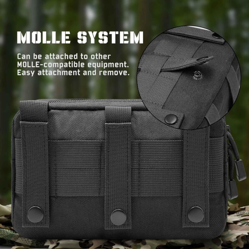 2 Pack 1000D Laser Cut Molle Pouches – Tactical Compact Water-Resistant Utility Admin Pouch for Vest Backpack Duty Belt Tactical Vests