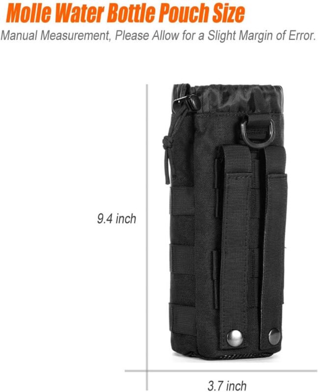 4 Pack Tactical Pouches, Molle Pouches for Backpacks, Molle Water Bottle Pouch, Backpack Attachments