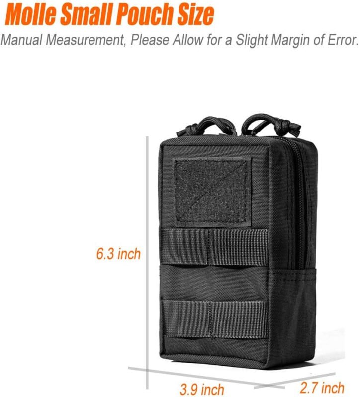4 Pack Tactical Pouches, Molle Pouches for Backpacks, Molle Water Bottle Pouch, Backpack Attachments