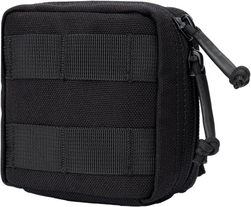 Small MED Kits Holder Duty Belt Gloves Pouch MOLLE Tactical Vest Nasal Spray Case Compact IFAK Carrier Backpack Wallet Cards Knife Gadgets Mini EDC Organizer Bag w/Removeable Clear ID Pocket