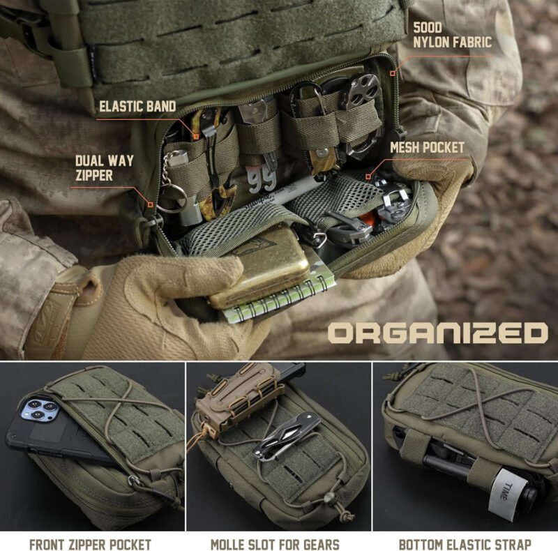 WYNEX Tactical Molle Admin Dump Pouch, Molle Pouches for Vest Utility EDC Pouch Bag Dual-Purpose Sub Abdominal Dangler Drop Pouch with Molle Loop Back Strap