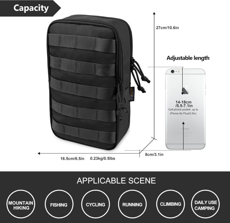Mardingtop Molle Tactical Utility Pouch, EDC Admin Pouch Bag, Molle Attachment Military Modular Attachment