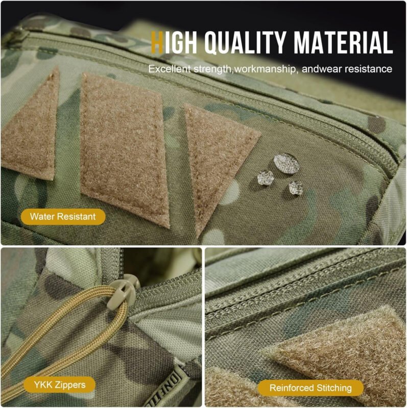 OneTigris Tactical Drop Pouch, Dangler Pouch PLUS1S Admin Pouch Tactical Tool Pouch with Hook and Loop Panel for Tactical Vest Chest Rig Plate Carrier Tactical Gear