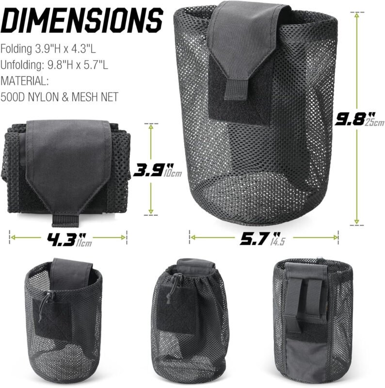 WYNEX Tactical Molle Dump Pouch,Roll-Up Drawstring Magazine Utility Pouch Folding Dump Bag