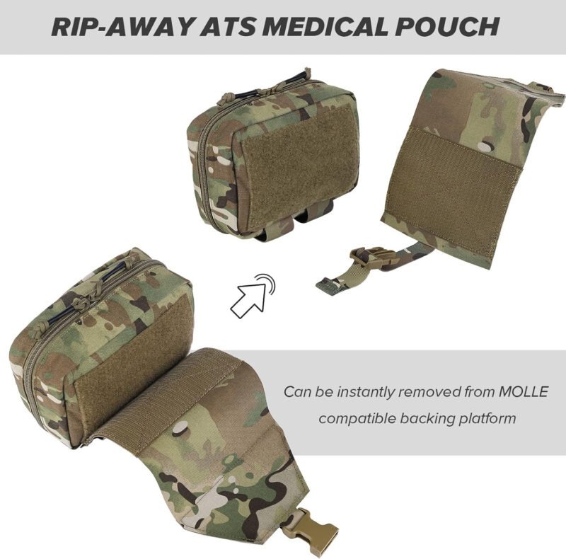 PETAC GEAR Tactical Rip Away Medical Pouch Tear Off First Aid IFAK Pouch Molle & Belt Horizontal Outdoor Emergency Survival Bag …