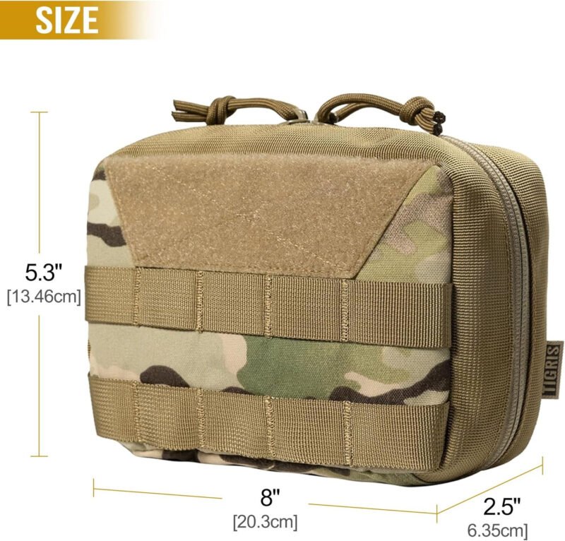 OneTigris MOLLE Pouch, Tactical Admin Pouch Belt EDC Tool Organizer Zippered Utility Waist