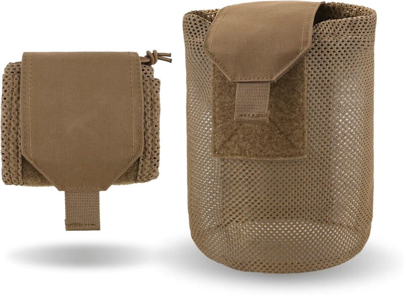 PETAC GEAR Dump Pouch,Molle Drawstring Mag Pouches,Roll Up Foldable Tactical Recovery Tool Pack,EDC Drop Net Storage Bag …