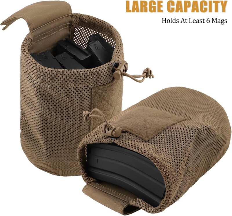 PETAC GEAR Dump Pouch,Molle Drawstring Mag Pouches,Roll Up Foldable Tactical Recovery Tool Pack,EDC Drop Net Storage Bag …