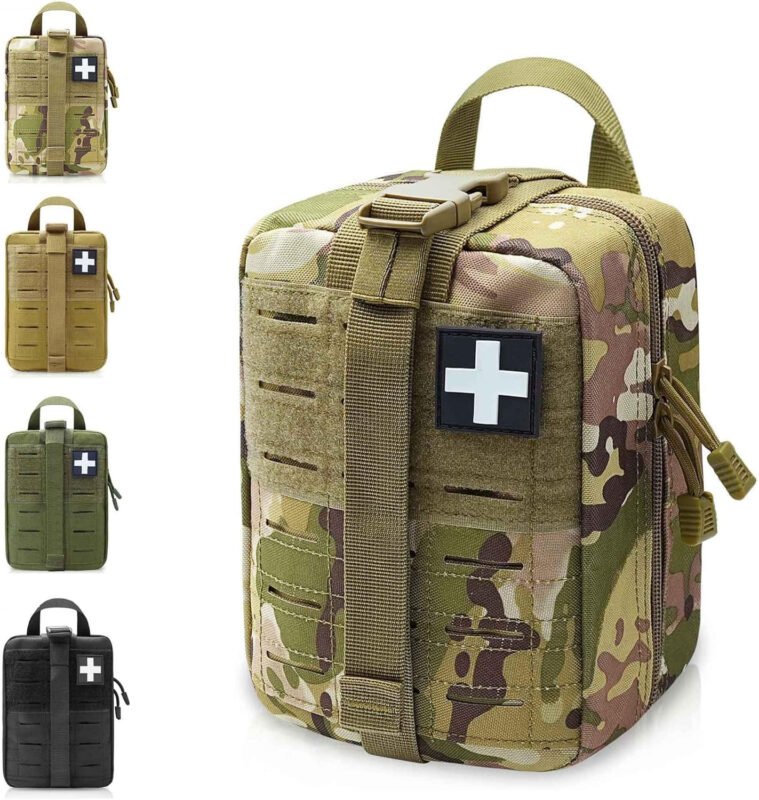 2 PCS Upgrade 1000D Laser Cut Molle IFAK Pouch Rip Away, Tactical First Aid Kit Medical Pouch for Duty Belt