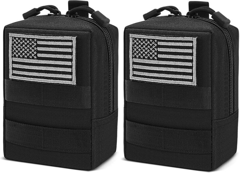 FUNANASUN 2 Pack Molle Pouches Tactical Pouch Small Molle Pouch Compact Water-Resistant EDC Pouch Molle Bag