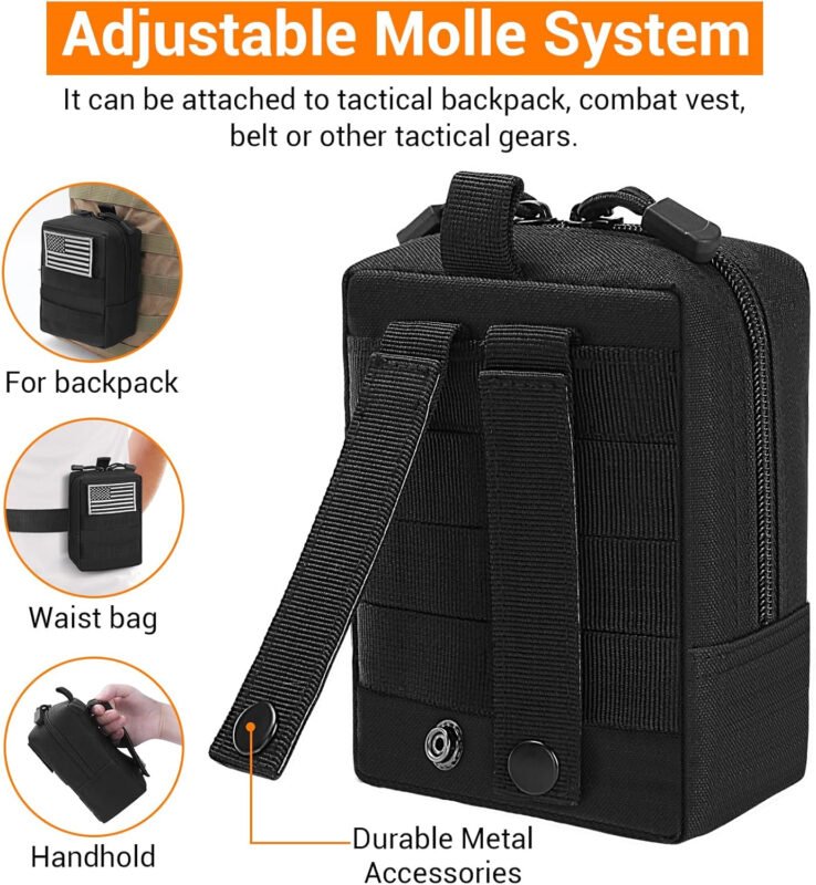 FUNANASUN 2 Pack Molle Pouches Tactical Pouch Small Molle Pouch Compact Water-Resistant EDC Pouch Molle Bag