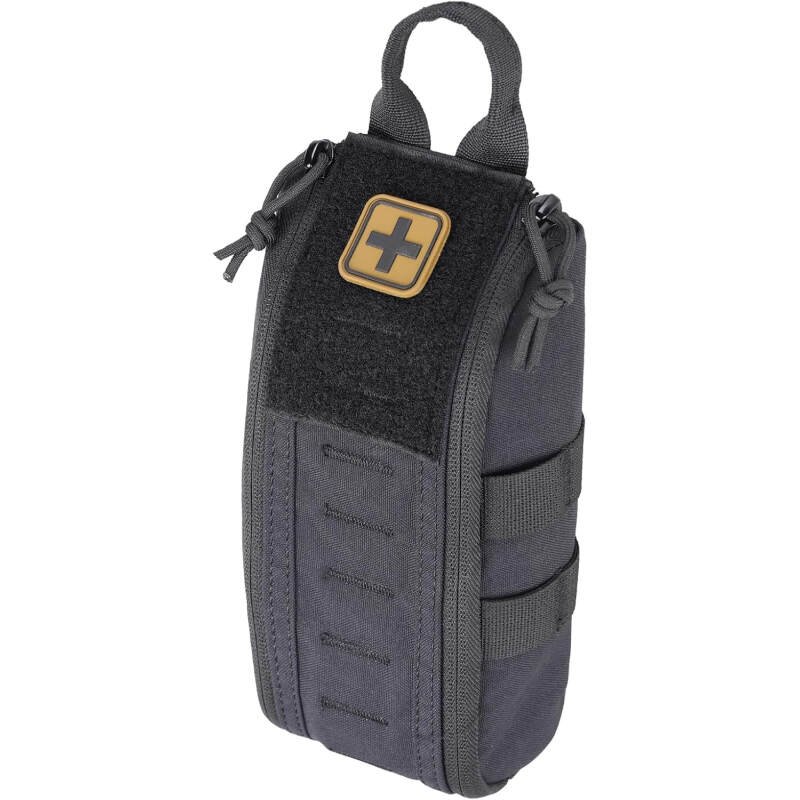 Molle First Aid IFAK Pouch, Medical Bag Molle Medical Pouch Tactical Medical EMT Kit Empty Molle Med Kit Quick Release Handle Small Portable Everyday Carry Survival Bag with Cross Patch