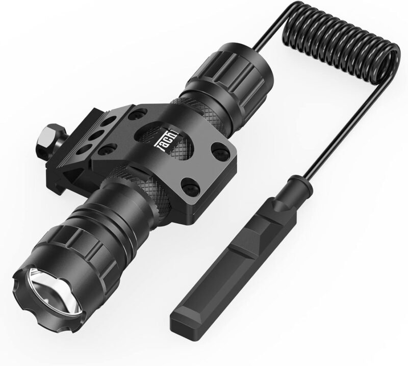 Feyachi Tactical Flashlight 1200 Lumen Matte Black LED Weapon Light with Mlok/Picatinny Flashlight Mount and Pressure Switch Included