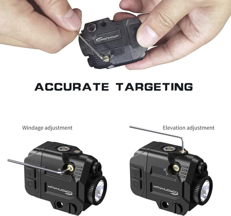 500 Lumens Tactical Weapon Flashlights Laser Sight – Rail-Mounted Light and Green Laser Light Combo for Pistol with Picatinny Rail and GL Rails – Magnetic Charging Port