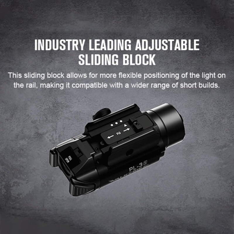 OLIGHT PL-3S Valkyrie 1000 Lumens Compact Weaponlight Rail-Mounted Tactical Light LED with Rail Locating Keys for 1913 Picatinny, GL Style (Black)