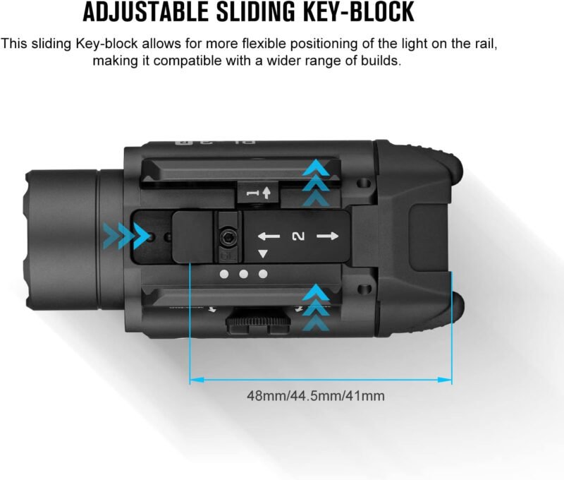 OLIGHT PL-3R Valkyrie Rechargeable Tactical Light, 1500 Lumens Rail-Mounted Weaponlight, LED Flashlight with Built-in Battery, Rail Locating Keys for 1913 Picatinny, GL Style