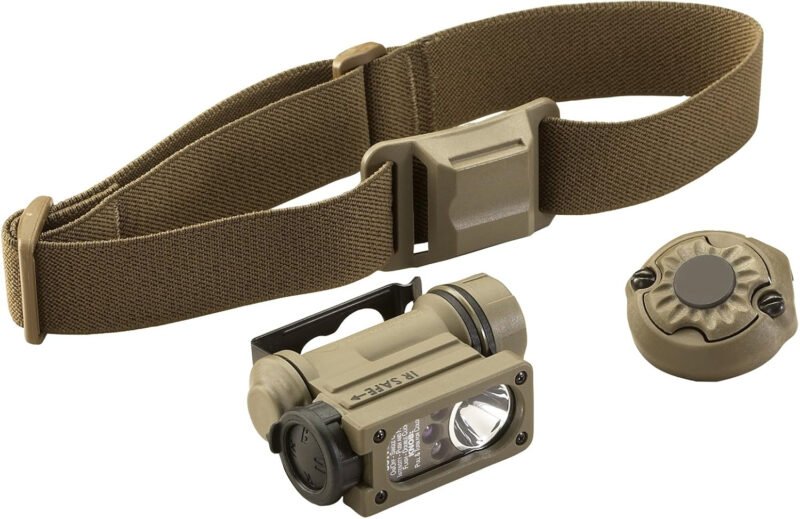 Streamlight 14512 Sidewinder 47 Lumens Compact II Military Model Angle Head Flashlight, Headstrap and Helmet Mount Kit