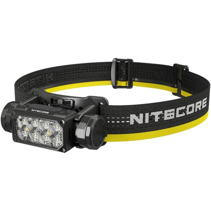 Nitecore HC65 UHE Headlamp, 2000 Lumen Heavy Duty Metal, USB-C Rechargeable with White, Red, and Reading Lights for Camping, Hiking, Hunting, and Industrial Works with LumenTac Organizer (Black)