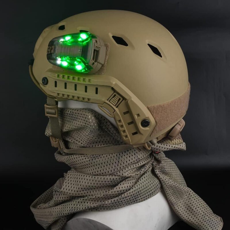 NOBUHIRO Tactical Helmet Light Military Identification Light, Optional 4 Modes Visible LED + IR Constant-on/Strobe Waterproof Ladybird Lamp Survival Signal Light for Outdoor Sports