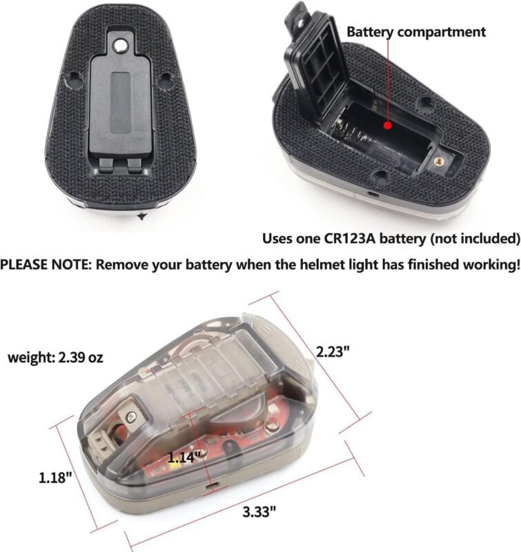 Tactical Helmet Light Signal Light with LED + IR/Strobe Military IFF Helmet Light Flashlight Survival Signal Light for Outdoor Sports