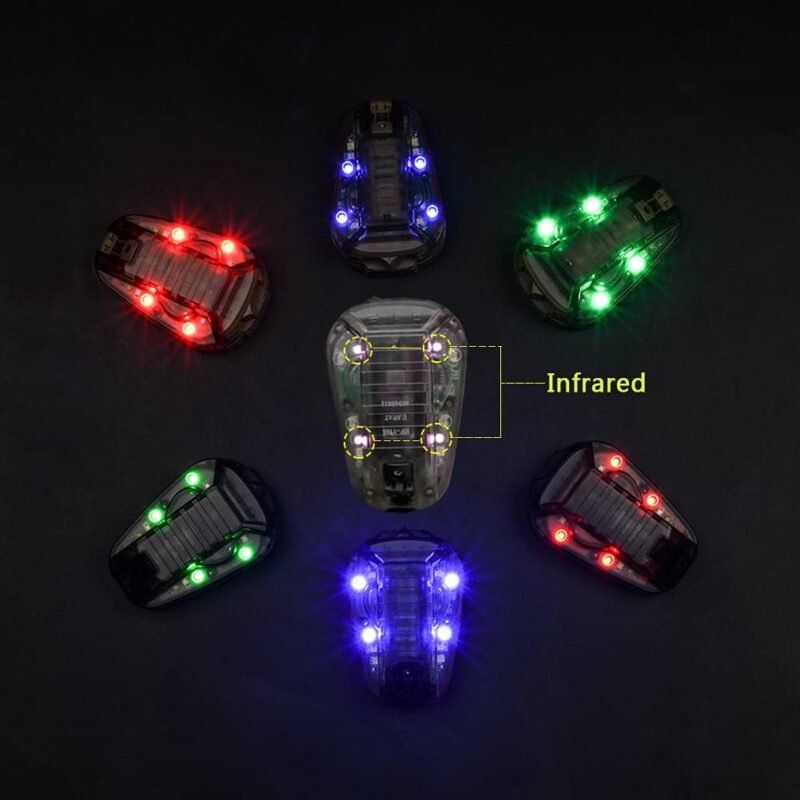 Tactical Helmet Light Signal Light with LED + IR/Strobe Military IFF Helmet Light Flashlight Survival Signal Light for Outdoor Sports