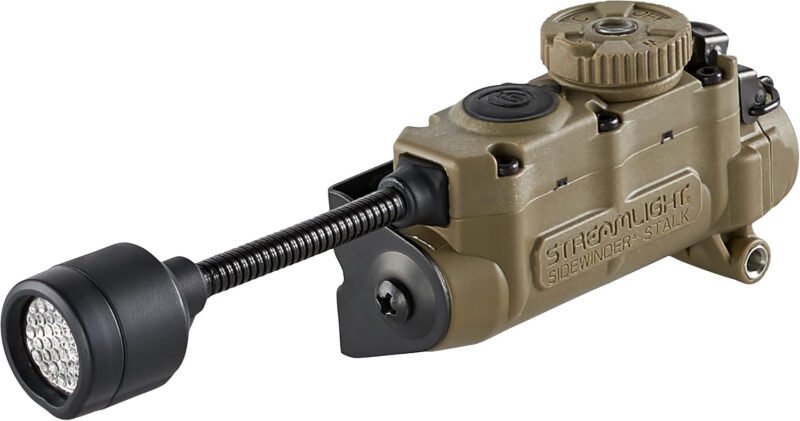 Streamlight 14307 Sidewinder Stalk 76-Lumen Tactical Helmet Light with Flexible Stalk, Includes Batteries, Helmet Clip, Arc Rail Mount and Assembly, Coyote