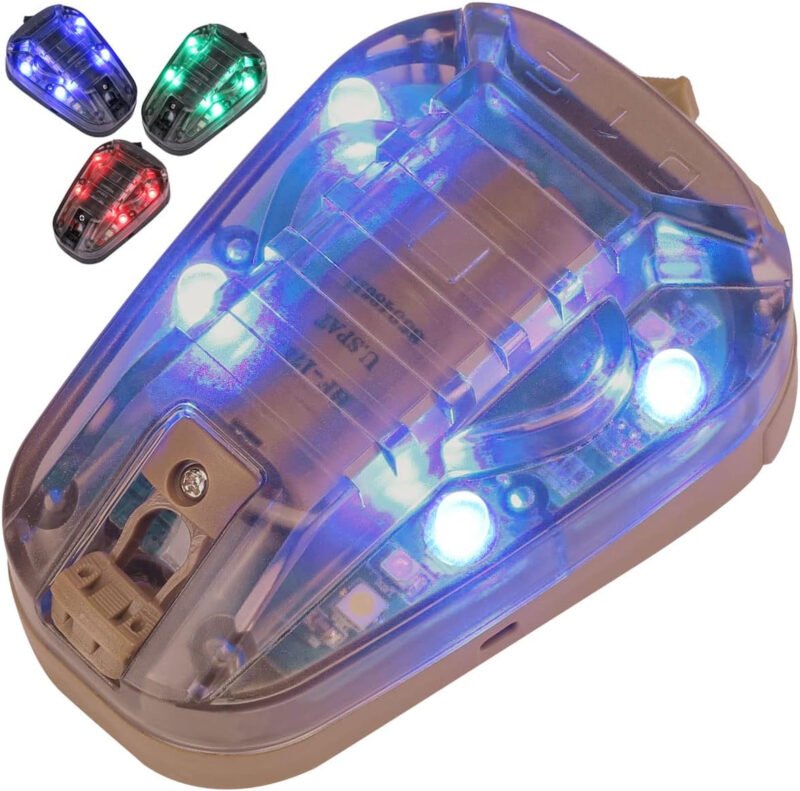 Tactical Helmet Light – Survival Signal & Military ID Light with IR & Visible LED Helmet Strobe for Outdoor Sports