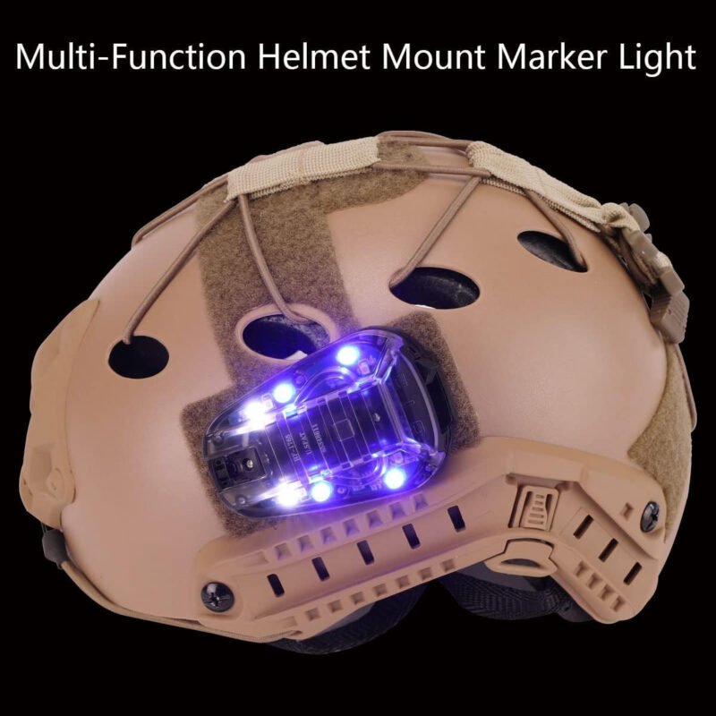 Tactical Helmet Light – Survival Signal & Military ID Light with IR & Visible LED Helmet Strobe for Outdoor Sports