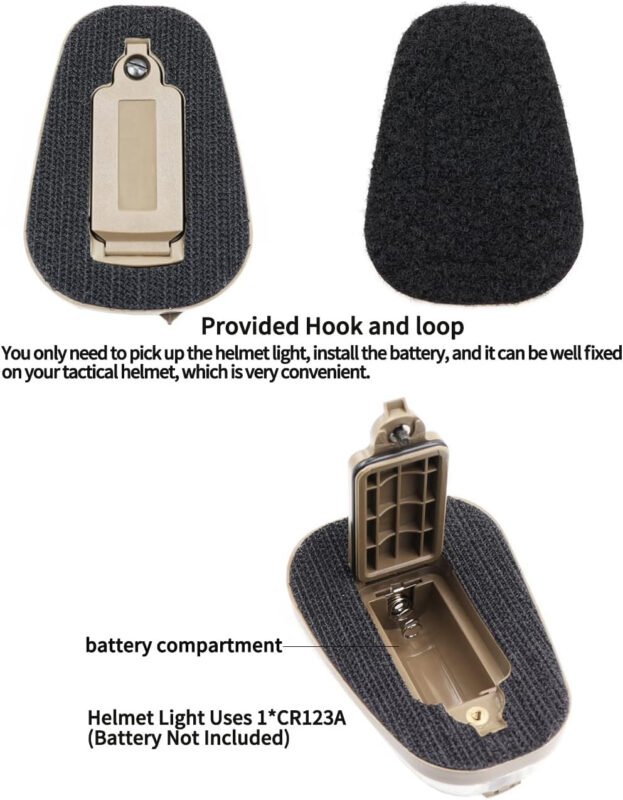 Tactical IR Strobe Helmet Light Military Signal Light with IR & Visible LED IFF Helmet Strobe, for Outdoor Fast Rescue Adventure Light (Brown Base-Red Light)
